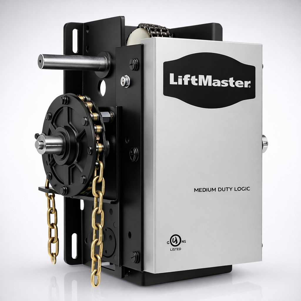 LIFTMASTER MH 5011 / OPERADOR / 120 VCA 60HZ / MOTOR DE USO INDUSTRIAL, TARJETA DE CONTROL, EQUIPO, BOTONERA, ENGRANE, CADENA, MÉNSULA.