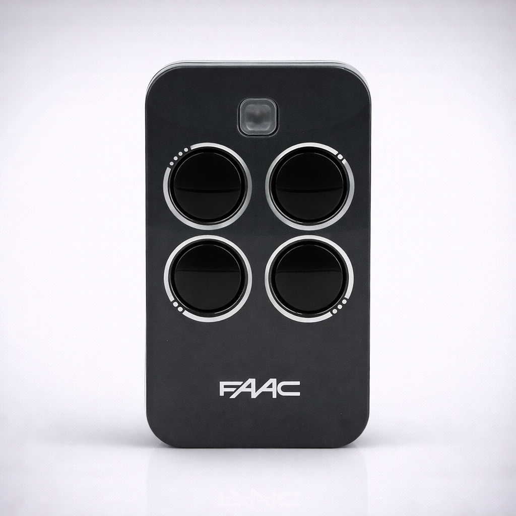 FAAC XT 443 / TRANSMISOR / CONTROL / 4 CANALES / 433 MHZ / CONTROL REMOTO PARA EQUIPOS FAAC, TECNOLOGÍA DE CÓDIGO RODANTE Y PROGRAMACIÓN SENCILLA.