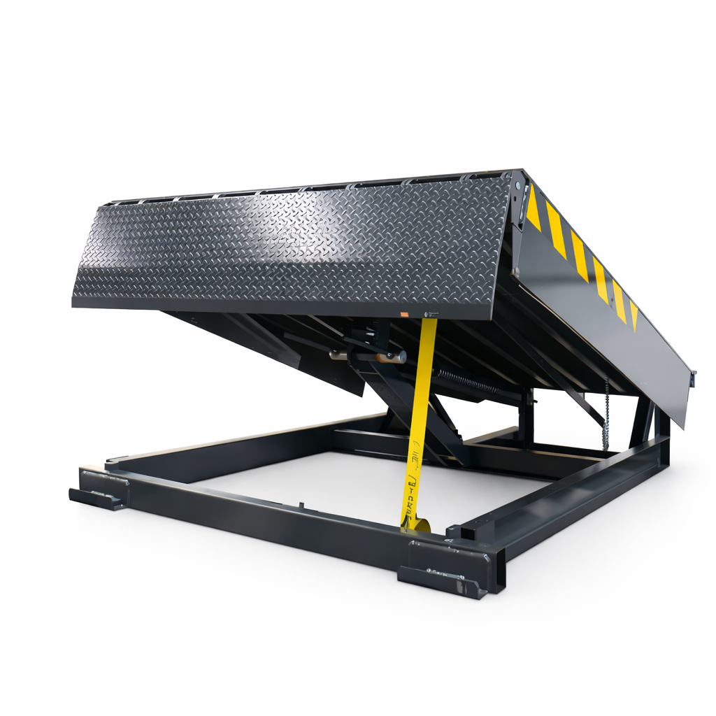 RAMPA MECÁNICA ENSSO-INKEMA 6 × 8 / RM11-6 / CAPACIDAD 40,000 LBS (6 TONS) / FOSA 1,88 M ANCHO × 2,17 M LARGO × 0,50 M ALTO / LABIO 16 / FRENO DE BALATA / ESTRUCTURA DE CARGA 10 LARGUEROS C CAL11 / NORMA EUROPEA CE 2006 / RAMPA DE CARGA INDUSTRIAL.