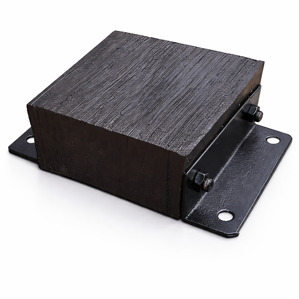BUMPER LAMINADO / 25,4 CM × 25,4 CM × 11,43 CM / POR PIEZA / COMPONENTE PARA SISTEMAS DE MUELLES DE CARGA O RAMPAS.