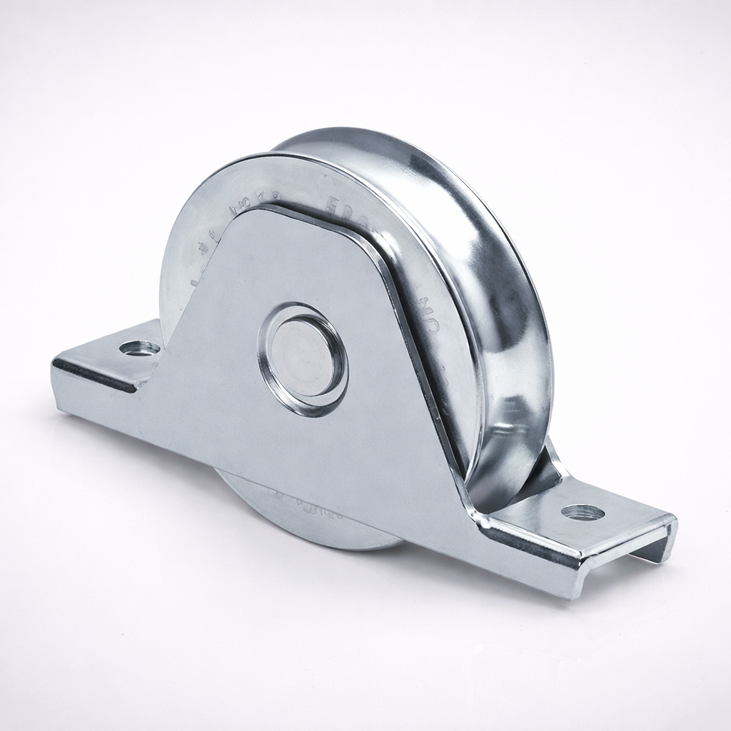 COMUNELLO RUEDA DE 10CM / CON SOPORTE / CANAL U / CAPACIDAD 380 KG / COMPONENTE PARA SISTEMAS DE AUTOMATISMOS.
